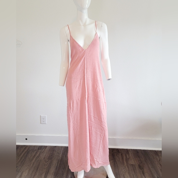 NWT Treasure & Bond Coral Pink Spaghetti Strap Maxi Dress Swim Cover Up Sz XL - Picture 2 of 10